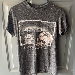 Winchester Mystery House T-Shirt Spider Skull Grave Ladies S Distressed Black